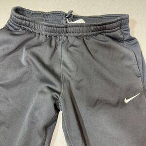 Nike Mens Large Black Athletic Sweatpants Embroidered Swoosh Straight Leg Pants